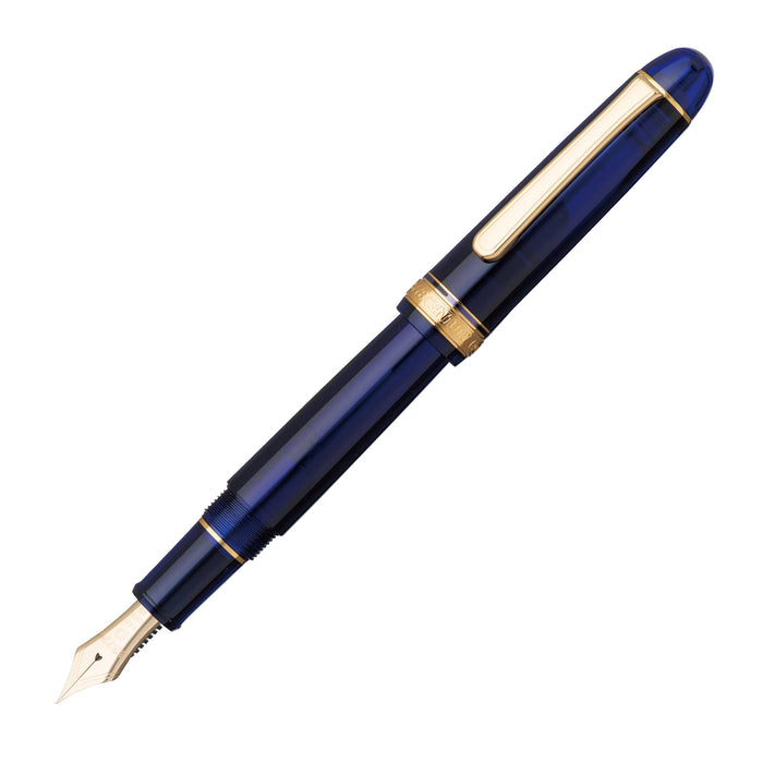 Platinum Fountain Pen #3776 Century Chartres Blue Bold Size 139.5X15.4mm Thick 20.5G