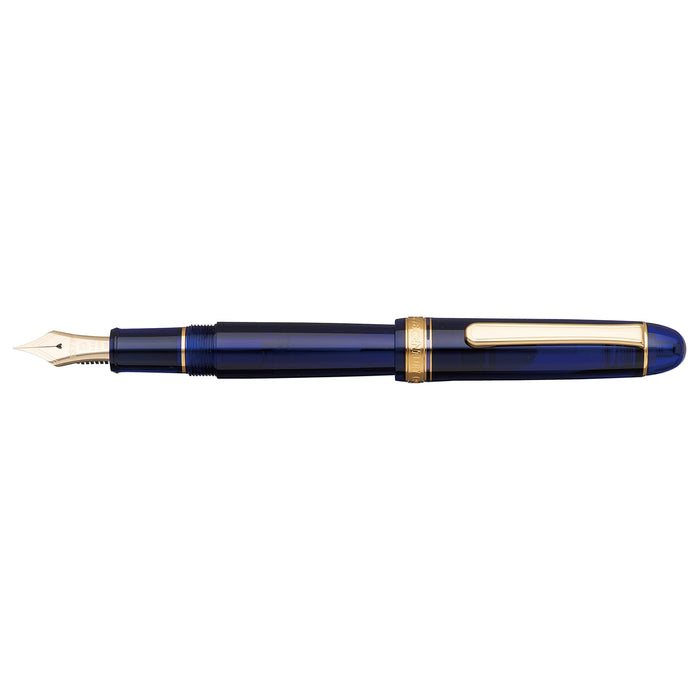 白金品牌 #3776 世紀沙特爾藍色鋼筆，超細筆尖