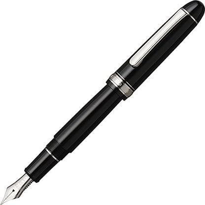 Platinum Fountain Pen #3776 Century Bold Black Diamond Rhodium 139.5X15.4mm 20.5G