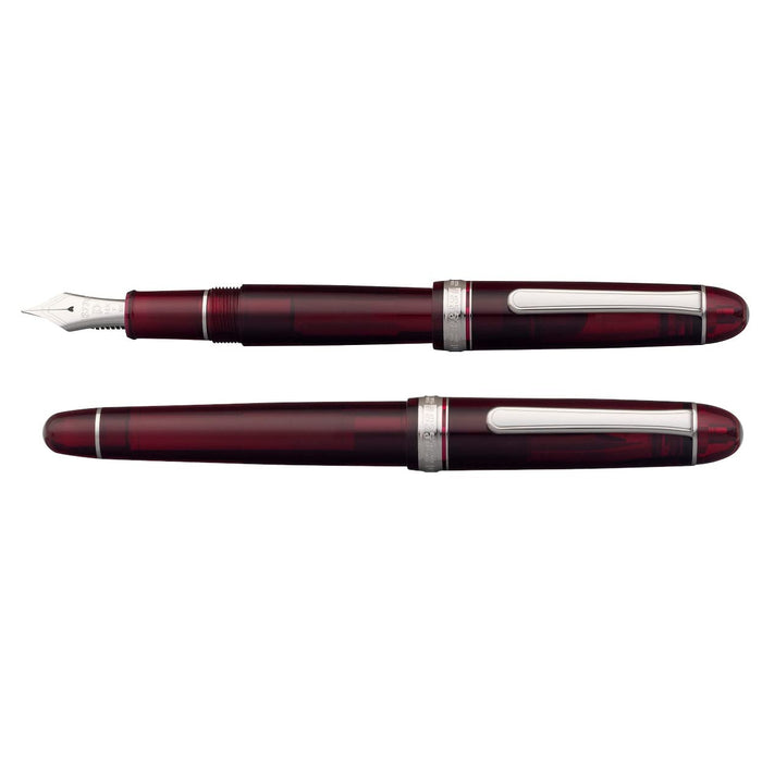 铂金钢笔 #3776 Century Bold Burgundy Rhodium 尺寸 139.5X15.4mm 重量 20.5G