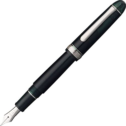 Platinum Fountain Pen #3776 Century Bold Rhodium Laurel Green Body Size 139.5X15.4mm Weight 20.5G