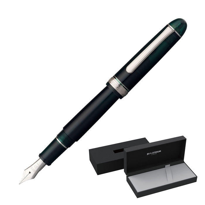 Platinum Fountain Pen - #3776 Century Rhodium Laurel Green Extra Fine #41-1