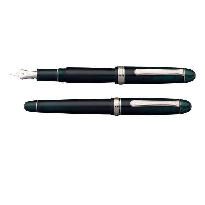 Platinum Fountain Pen - #3776 Century Medium Point Laurel Green Rhodium 20.5g - #41-3