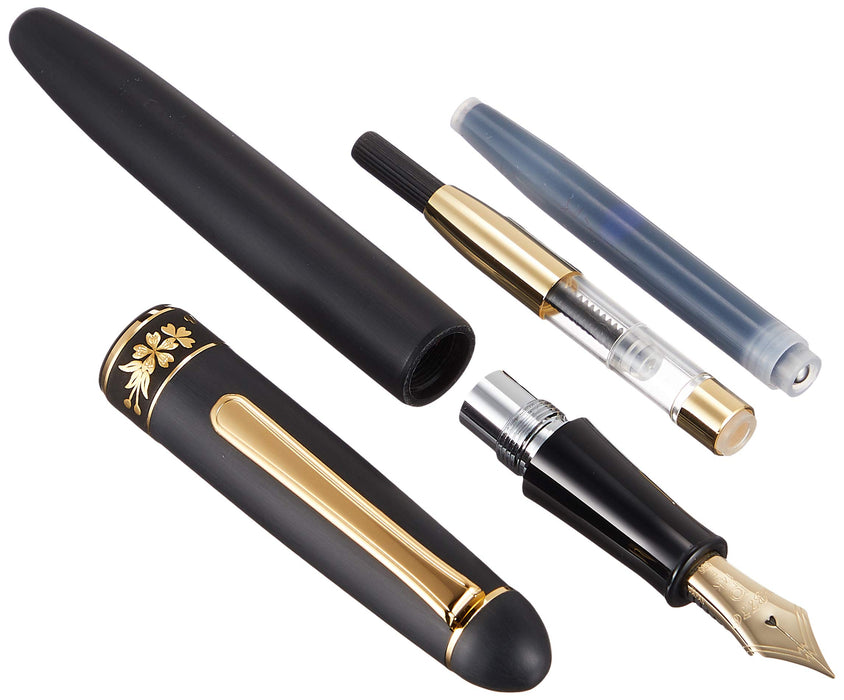 白金品牌 #3776 钢笔，带 Higo 镶嵌樱花细笔尖 Ptb-30000Z