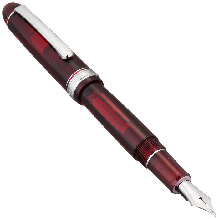 Platinum 3776 Century B Bold Fountain Pen Dual-Use Rhodium Finish Burgundy Color