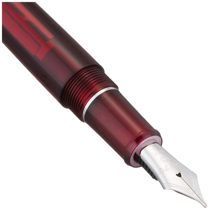 鉑金 3776 Century B 粗體鋼筆兩用鍍銠表面酒紅色