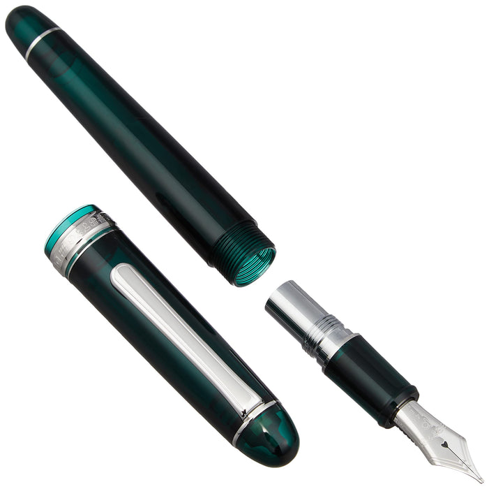 Platinum 3776 Century Laurel Green 钢笔，镀铑饰面，粗体 B 尖