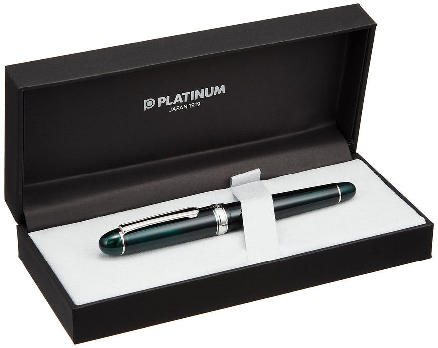 Platinum 3776 Century Laurel Green 钢笔，镀铑饰面，粗体 B 尖