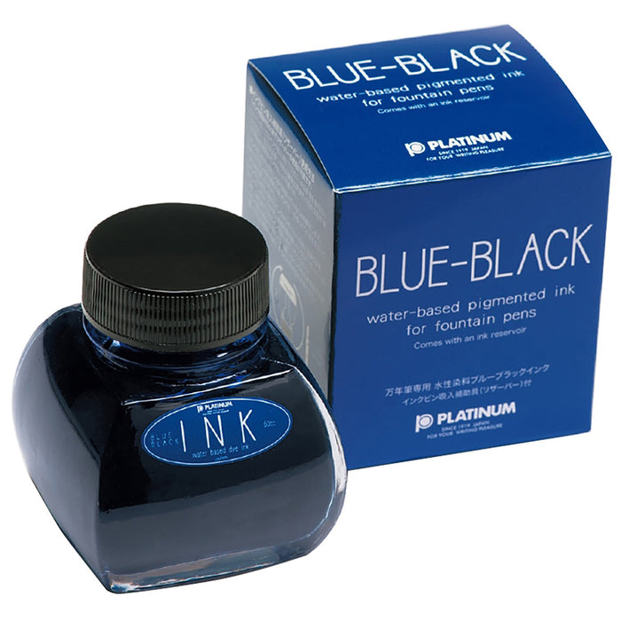 Blue Black Ink-1200#3 Platinum Fountain Pen with 60CC Bottle Ink