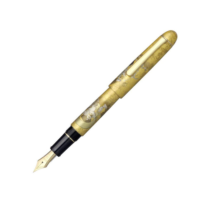 白金钢笔 3776 世纪金泽箔风神雷神设计细尖两用 Pnb-35000H