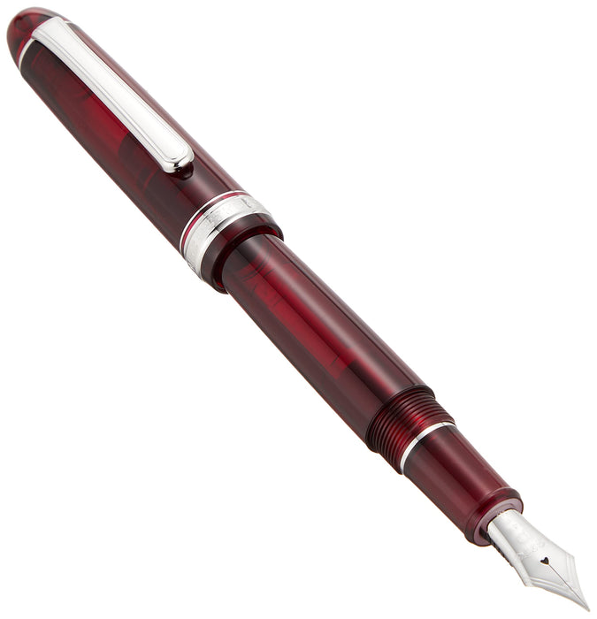 Platinum 3776 Century Burgundy Fountain Pen F Fine Point Rhodium Finish