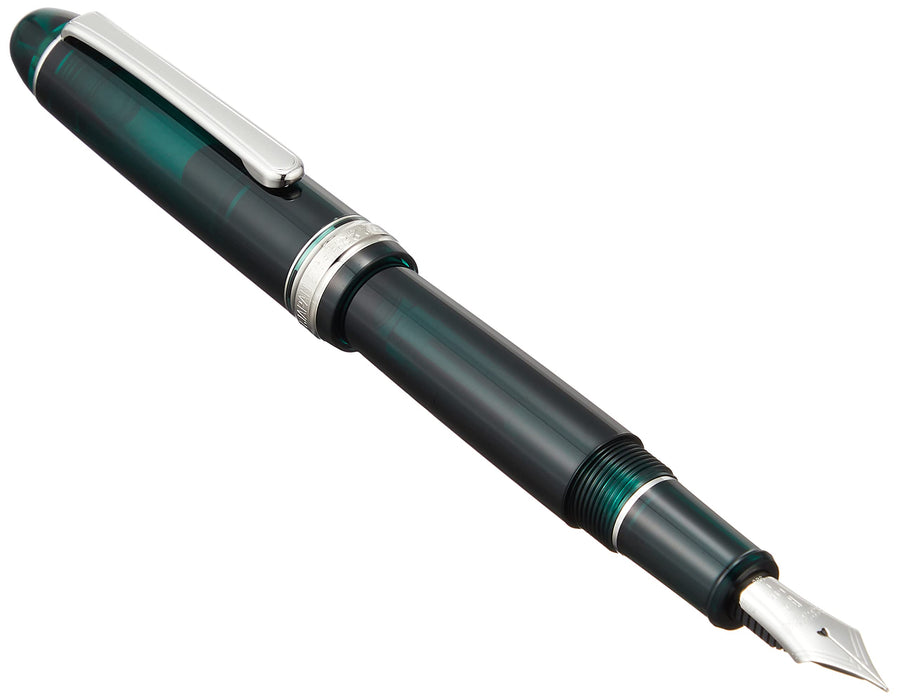 Platinum Fountain Pen 3776 Century - Fine Point Dual-Use Laurel Green Rhodium Finish