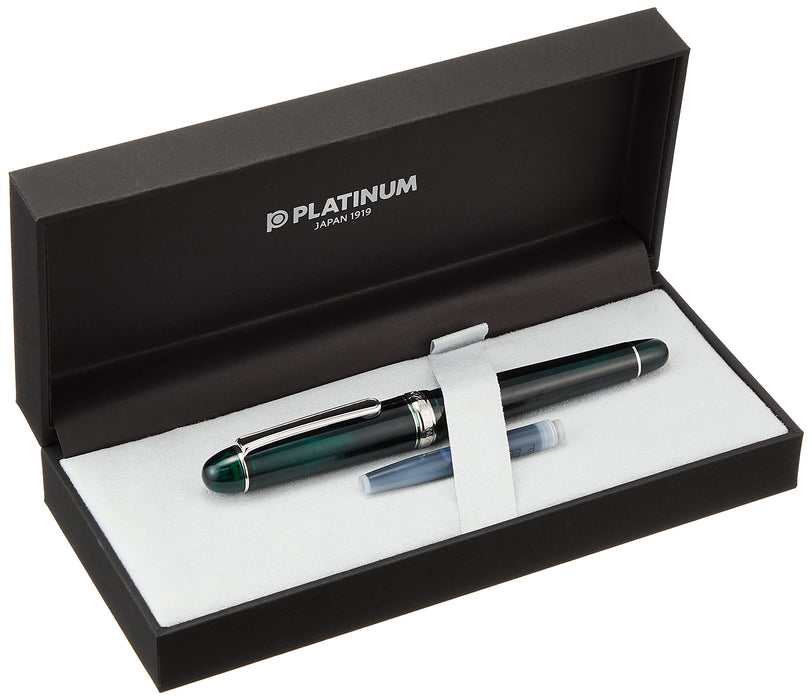 Platinum Fountain Pen 3776 Century - Fine Point Dual-Use Laurel Green Rhodium Finish