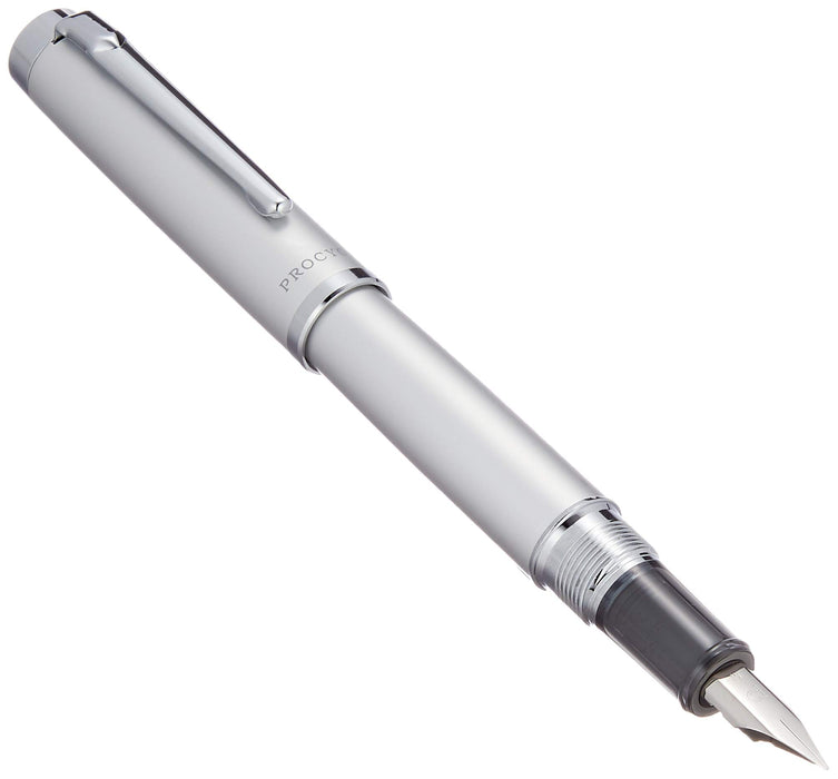 Platinum Satin Silver Fountain Pen Dual-Use M Medium Niprocion Model PNS-8000