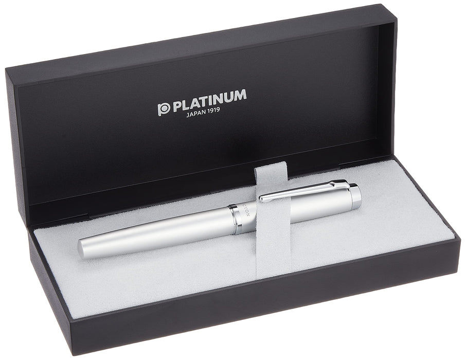 Platinum Satin Silver Fountain Pen Dual-Use M Medium Niprocion Model PNS-8000