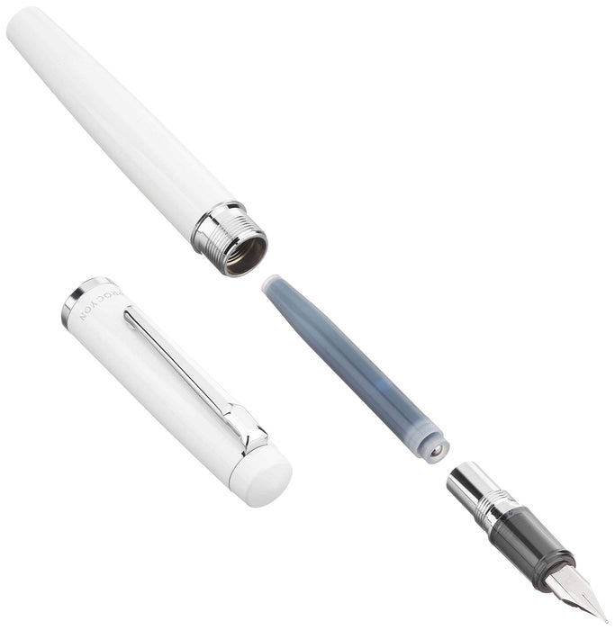 Platinum Niprocion White Porcelain Fountain Pen Medium Nib Dual-Use - PNS-5000