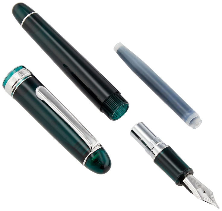 Platinum Fountain Pen 3776 Century Laurel Green Medium Point Rhodium Finish Dual-Use