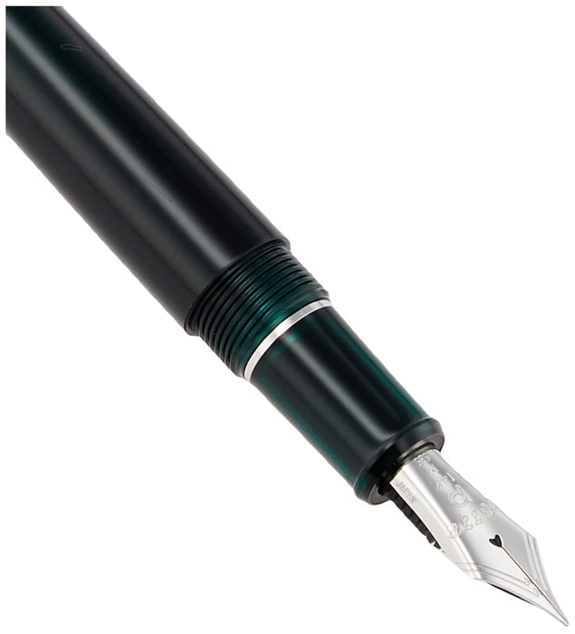 白金钢笔 3776 世纪月桂绿色中号笔尖镀铑两用笔