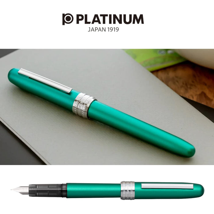 Platinum Plaisir 中号笔尖钢笔（青绿色）