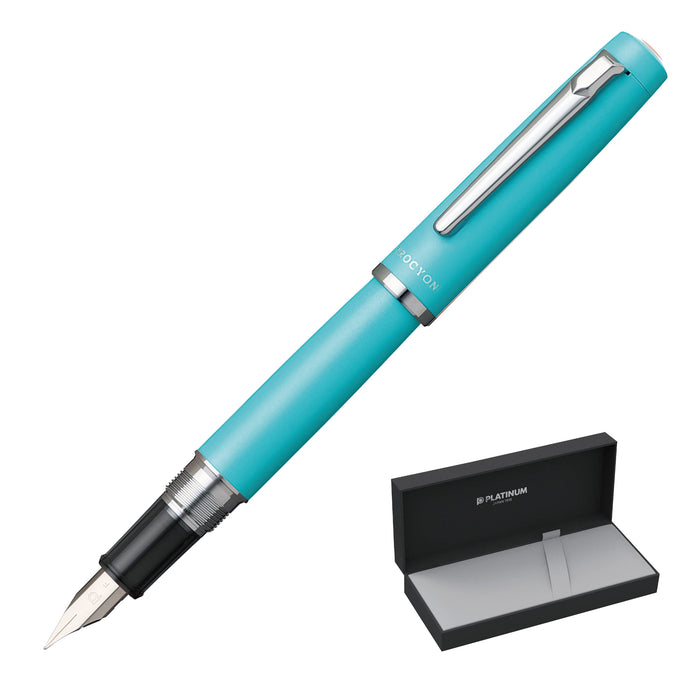 Platinum Procion #52 Fountain Pen in Turquoise Blue with Fine Point