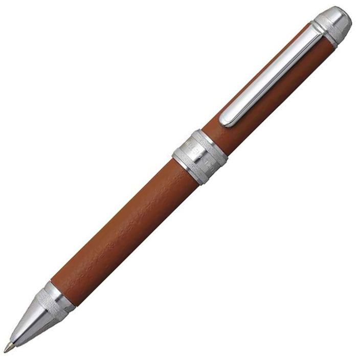 Platinum Fountain Pen Multifunctional Double Action Cow Leather Wrapped - Camel MWBL-3000#62