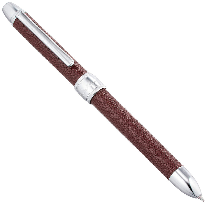 Platinum Multifunctional Fountain Pen Double 3 Action Sarabo Embossed Cowhide Wrap Wine Mwbl-3000S#10