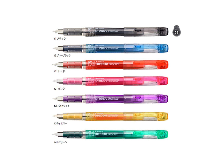 Platinum Preppy Fountain Pen Set 7 Colors Fine Point - Platinum Brand