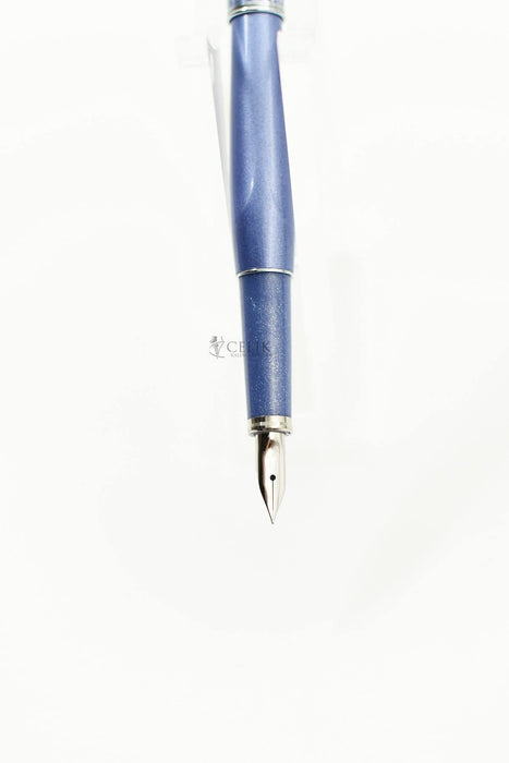 白金钢笔 Paf5000 - 细杆光滑金属蓝色饰面