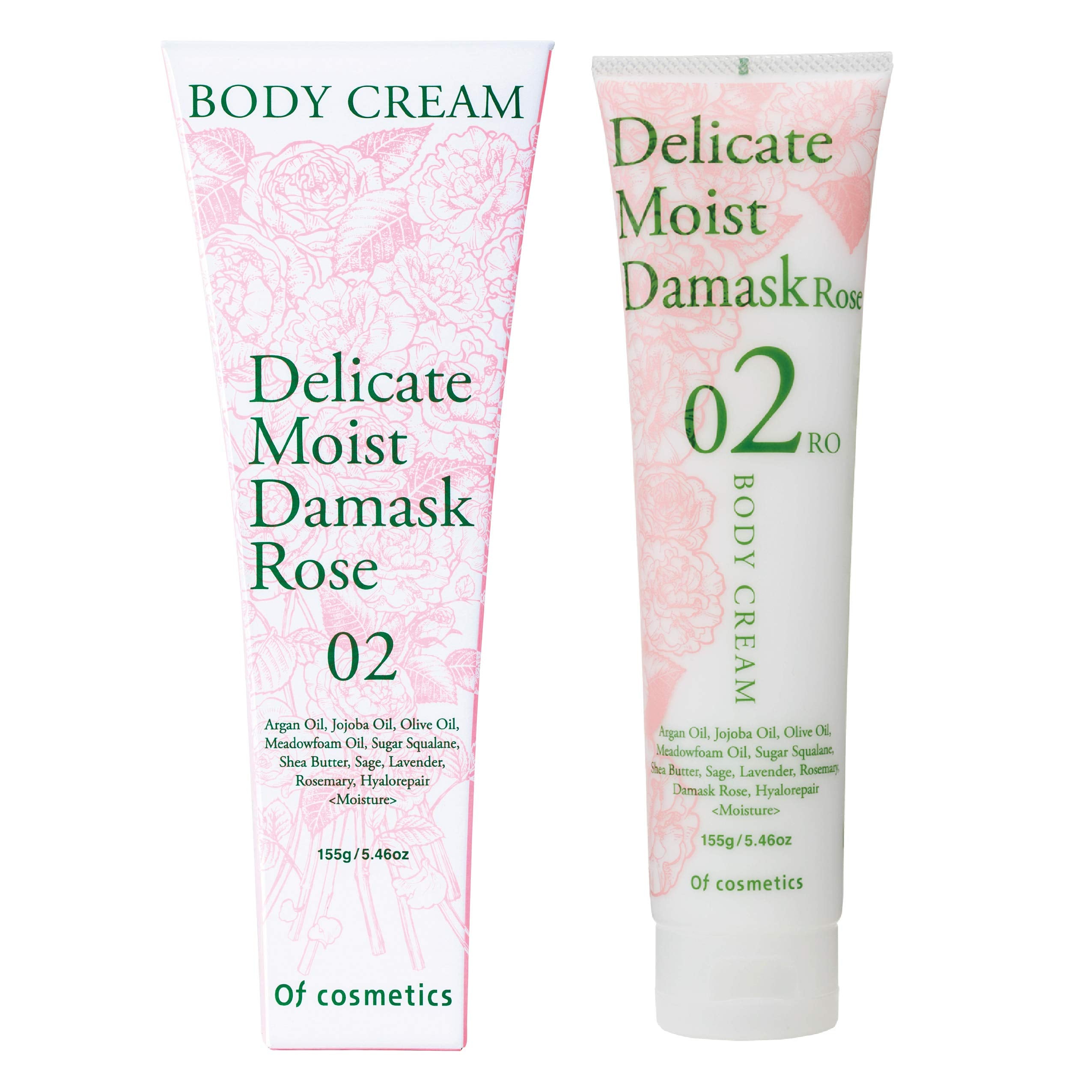 Of Cosmetics Premium Body Cream 155G Damask Rose Scent with Hyaluronic Acid