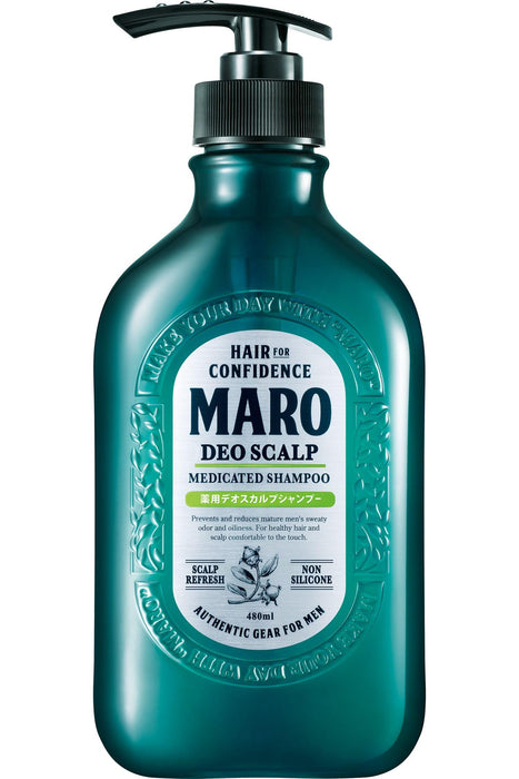 Maro Deo 男士头皮洗发水 - 药用无硅油浓密泡沫 480ml