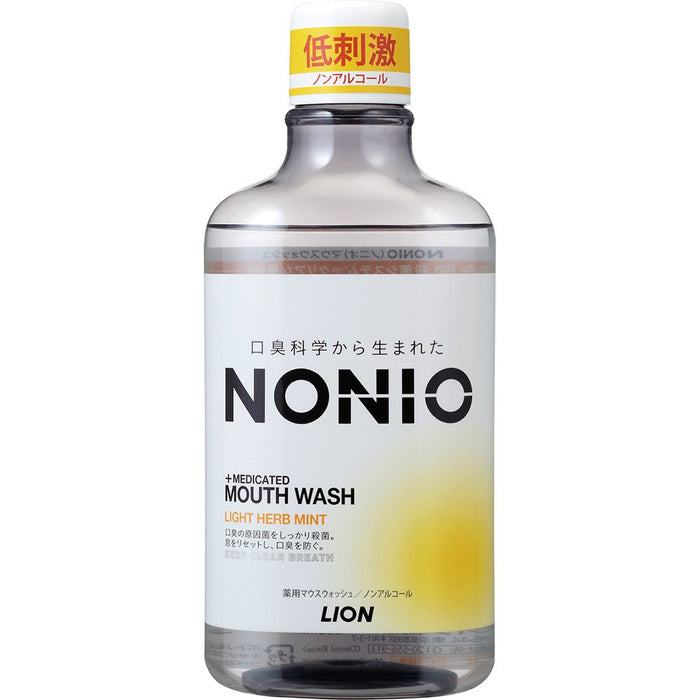 Lion Nonio Light Herb Mint Mouthwash 600ml Non-Alcoholic Quasi-Drug