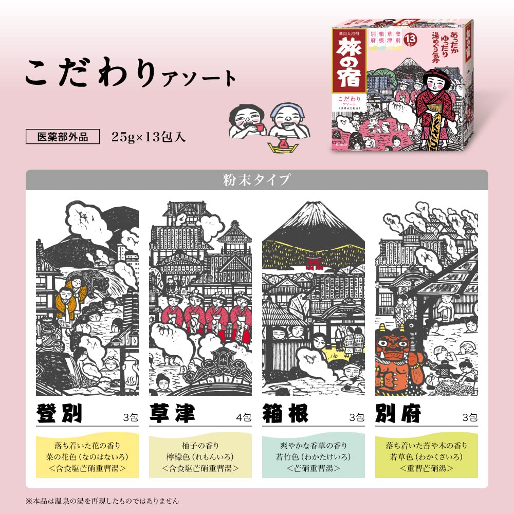 Travel Inn Tabinoyado Hot Springs Bath Additives 25G x 13 Packs Assortment