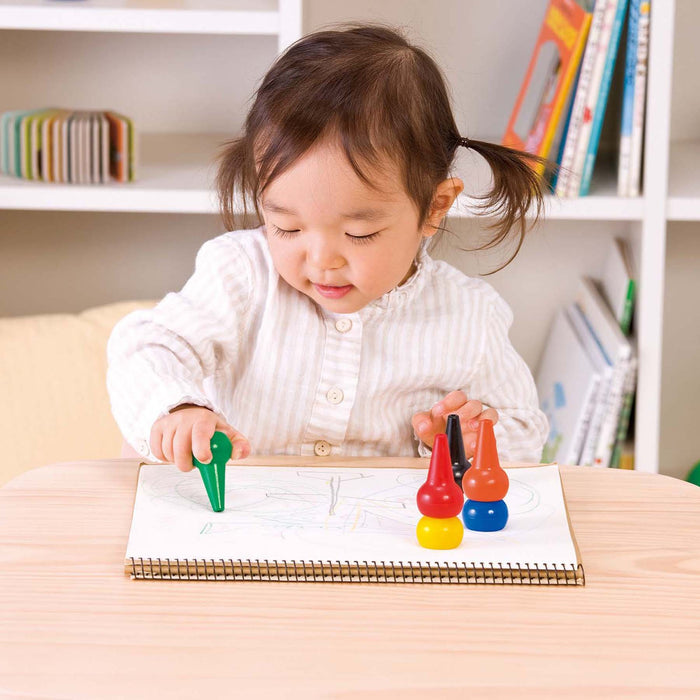 Ranks Japan Baby Color Crayons 6 Color Non-Toxic Set for Toddlers