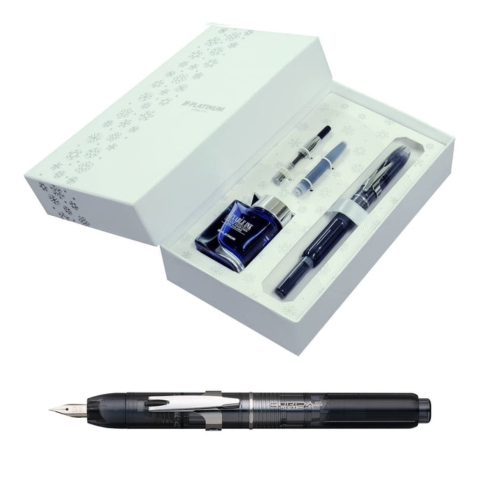 Platinum Fountain Pen Curidas Christmas Limited Edition Medium Point Dual-Use Graphite Smoke - PKN-7000Setrd-7-M