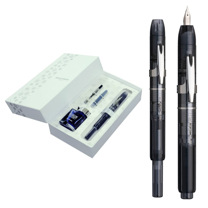 Platinum Fountain Pen Curidas Christmas Limited Edition Medium Point Dual-Use Graphite Smoke - PKN-7000Setrd-7-M