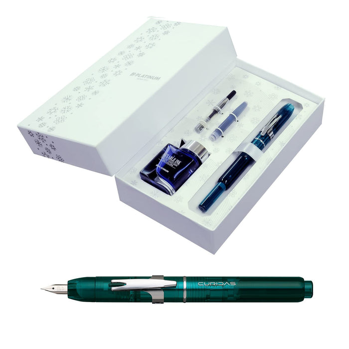 Platinum Fountain Pen Urban Green Medium Point Curidas Christmas Limited Edition with Case