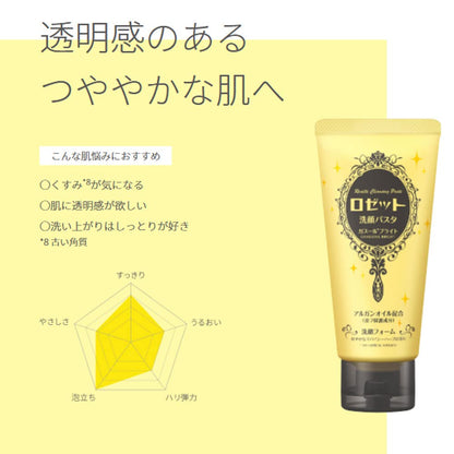 Rosette Face Wash Pasta Ghassoul Brightening Cleanser 120G Rosette