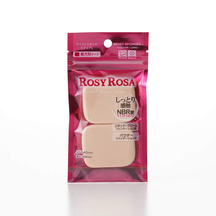 Rosie Rosa Moist Sponge 2Pcs Square L for Flawless Makeup Application