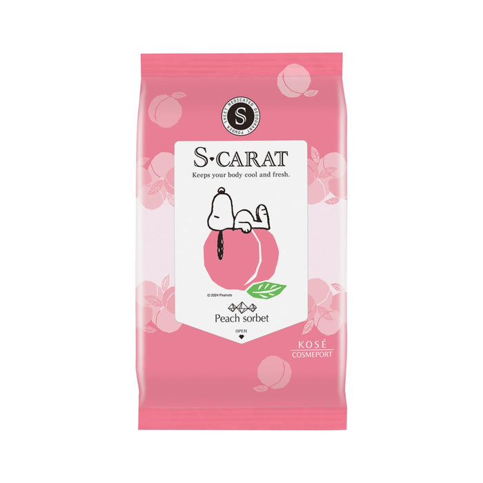 S-Carat Medicated Deodorant Cool Sheets Peach Sorbet Scent - 20 Large Sheets