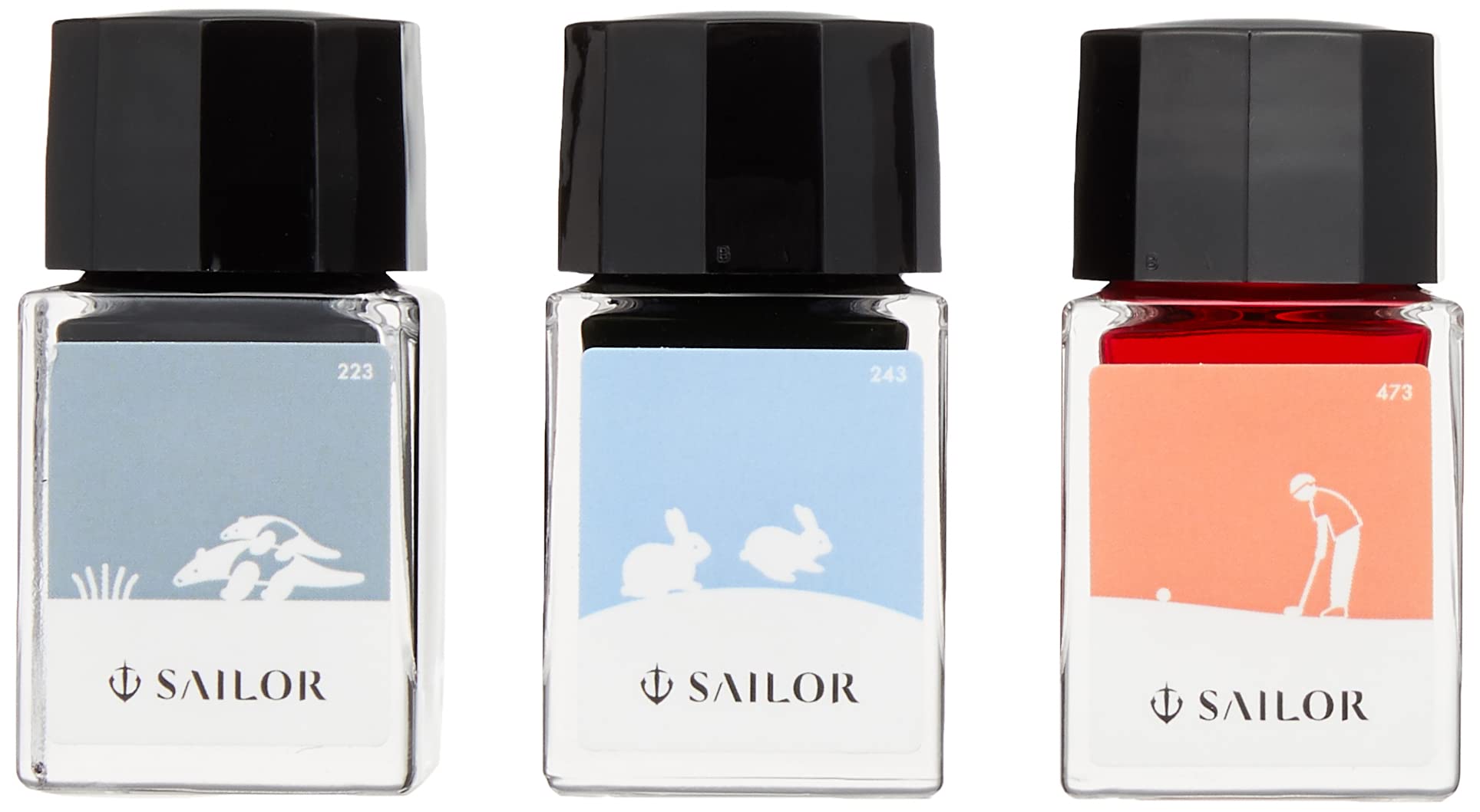 Sailor Fountain Pen Harappa Tenbaisuri 3 Color Set Bottle Ink 10mm - 13-2400-002