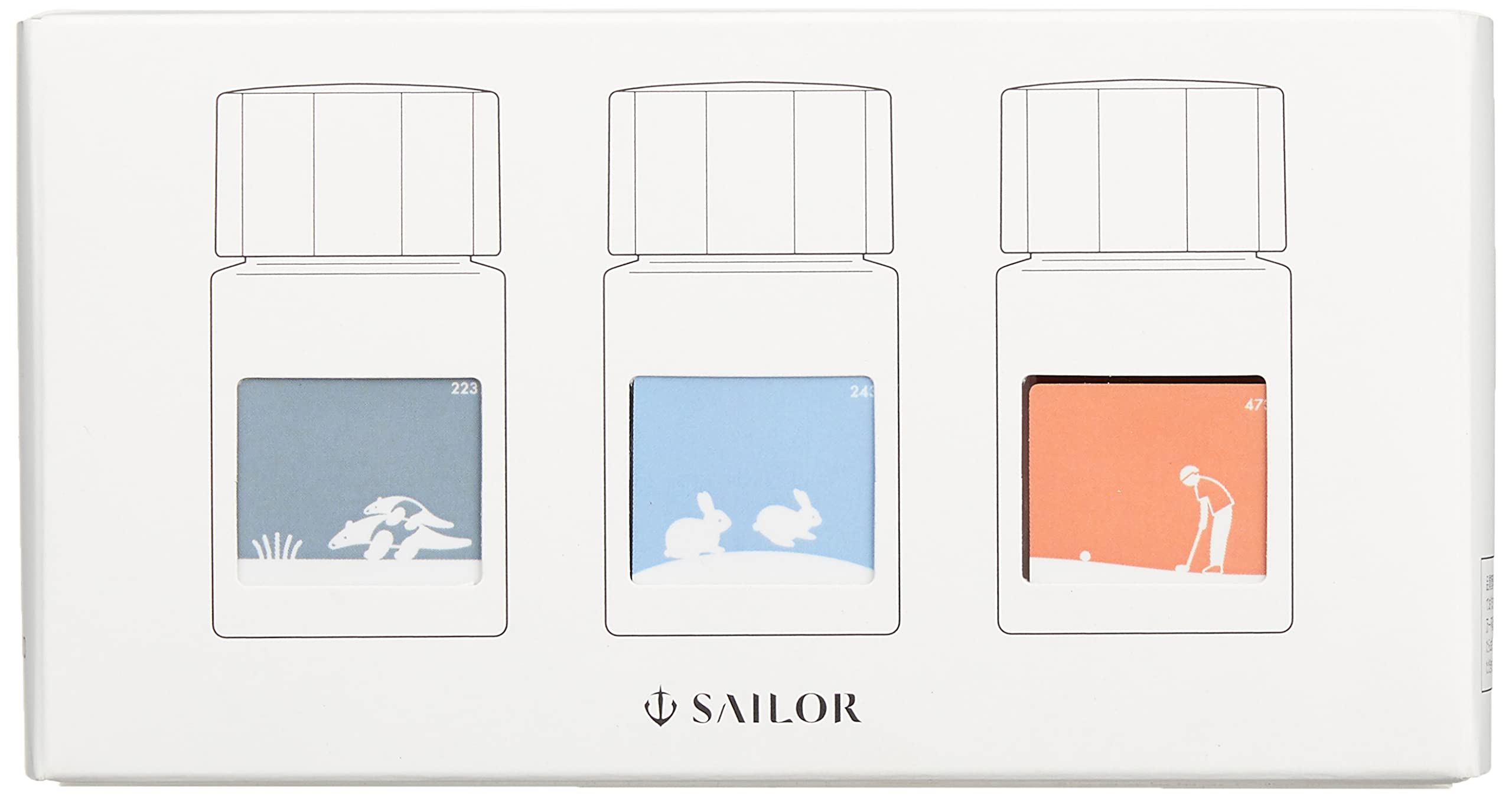 Sailor Fountain Pen Harappa Tenbaisuri 3 Color Set Bottle Ink 10mm - 13-2400-002