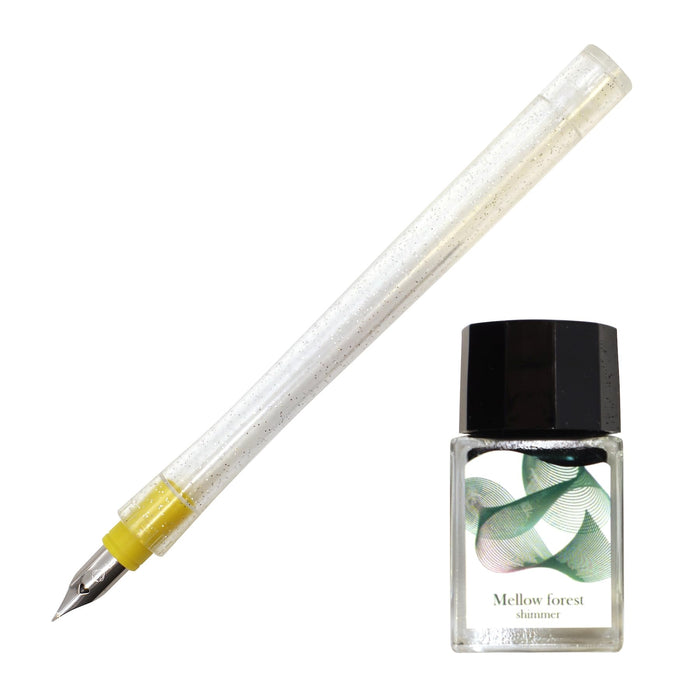 Sailor Fountain Pen Mellow Forest Shimmer Dip Ink Set with Hocoro Brush 10-0250-703