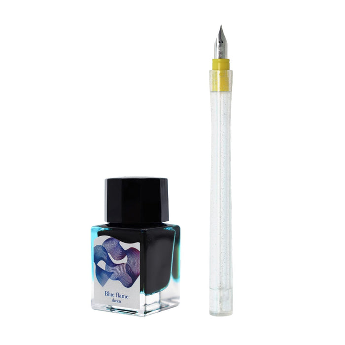 Sailor Fountain Pen 10-0251-701 with Dip Pen Ink Set Hocoro Blue Frame Scene Brush Letters