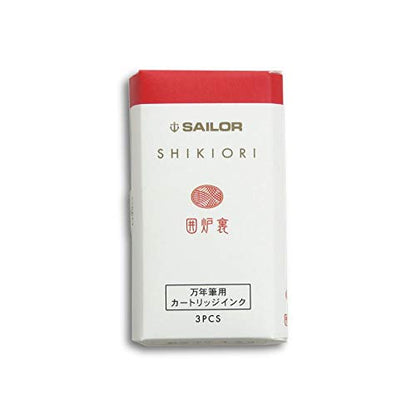 Sailor Fountain Pen with Shiki Ori Ink Cartridge 3 Piece Set Hearth Irori Color