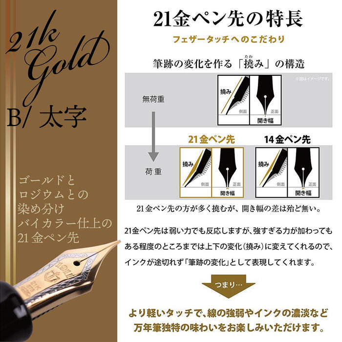 Sailor Professional Gear 金色加粗黑色鋼筆型號 11-2036-620