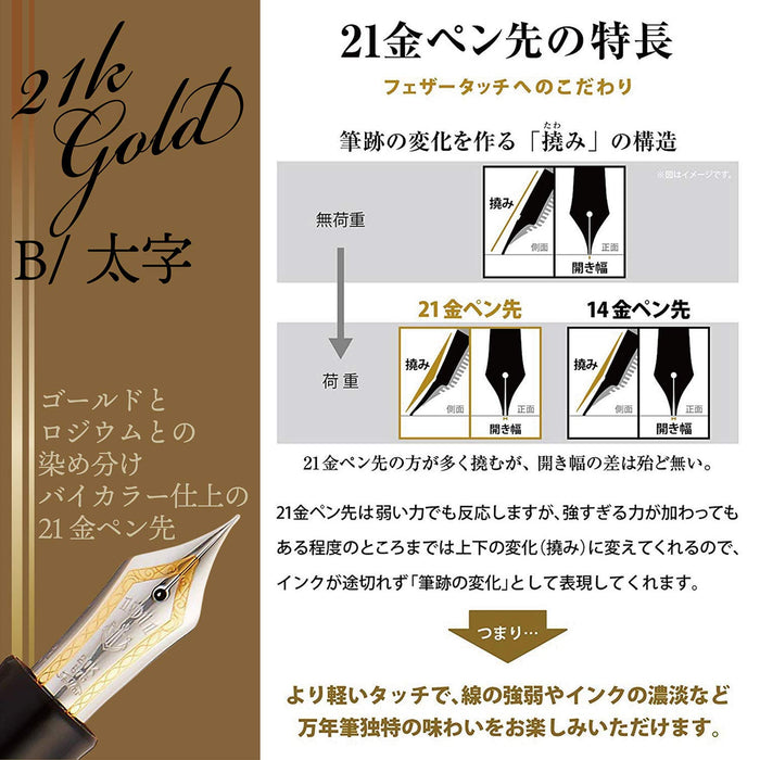 Sailor Fountain Pen Professional Gear Silver Black Bold 11-2037-620