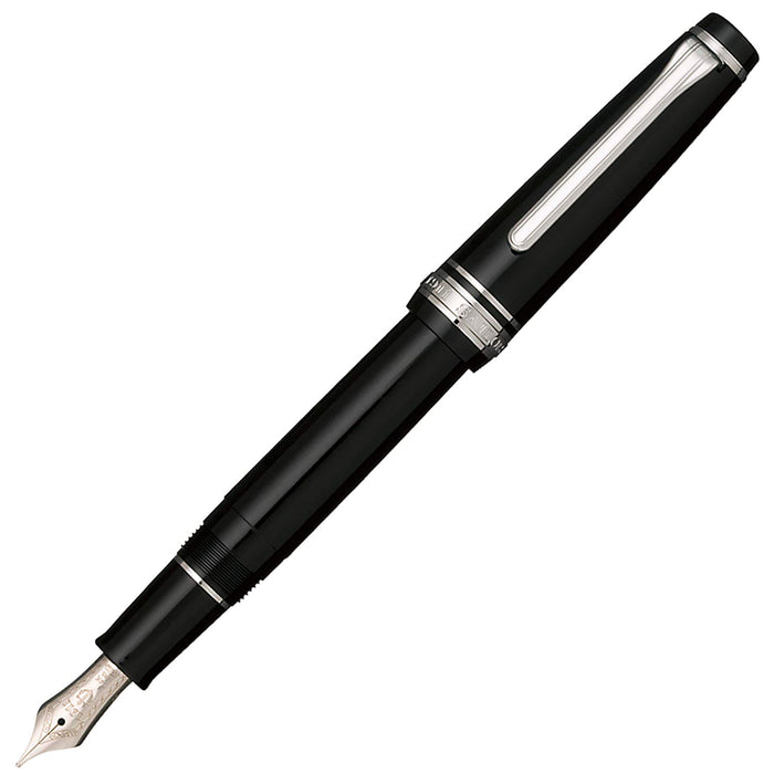 Sailor Professional Gear 細長銀色黑色鋼筆中尖 11-1222-420