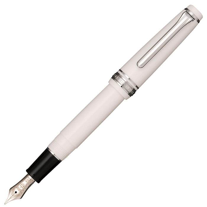 Sailor Professional Gear Slim Silver White Medium Point Fountain Pen 11-1222-410