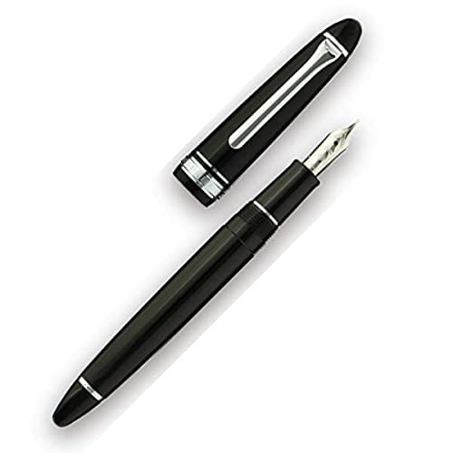 Sailor Fountain Pen Medium Point Black with Silver Trim Casual Profit 11-0571-420
