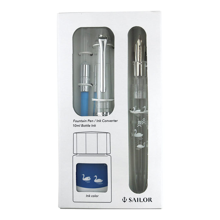 Sailor Fountain Pen Junior Swan Profit 10Minamo Bottle Ink Set 10-0336-302